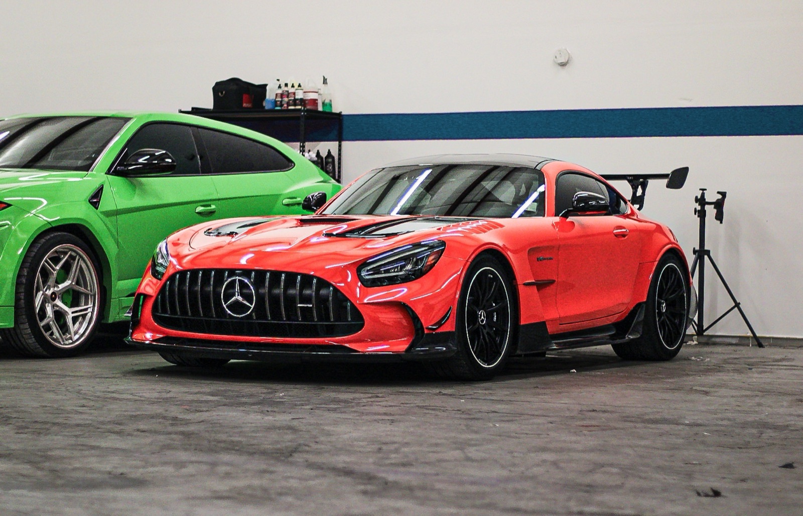 Exotic cars being detailed by Obsidian Detail Studios in Durham, NC